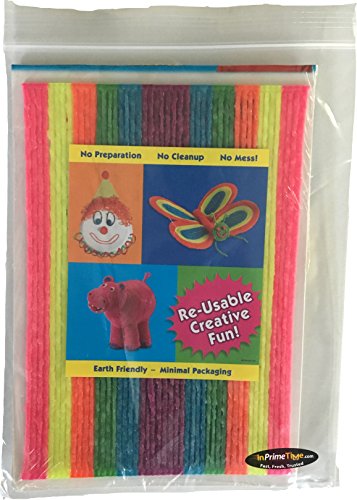 Wikki Stix Re-Usable Creative Fun Wax Covered Yarn Stix, Neon Colors, 48 Pack in InPrimeTime Resealable Bag (InPrimeTime Exclusive)