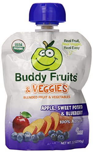 Buddy Fruits Blended Fruit and Veggies, Apple, Sweet Potato and Blueberry, 5.2 Pound (Pack of 14)