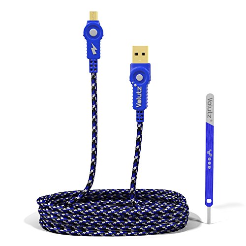 USB to Micro USB Cable (3 Metre), Fast, Nylon-Jacketed & Abuse-Friendly for Samsung, Nexus, LG, Motorola, Android Smartphone & More - Cableogy Series - Blue