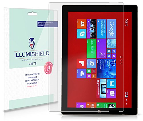 iLLumiShield - Microsoft Surface Pro 3 Anti-Glare (Matte) HD Clear Film / Anti-Bubble & Anti-Fingerprint / Premium Japanese High Definition Invisible Crystal Shield - Free LifeTime Warranty - [2-Pack] Retail Packaging