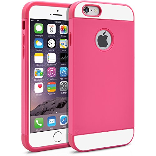 iPhone 6 Plus Case, MagicMobile Cute Ultra Slim Protective [Hybrid Impact] Hard Durable Thin Shockproof TPU Cover for Apple iPhone 6 Plus (5.5') Armor Shell Case with Clear Screen Protector, Hot Pink - Hot Pink