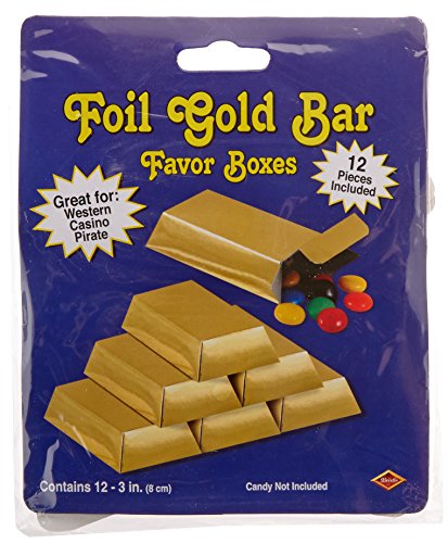 Foil Gold Bar Favor Boxes   (12/Pkg)