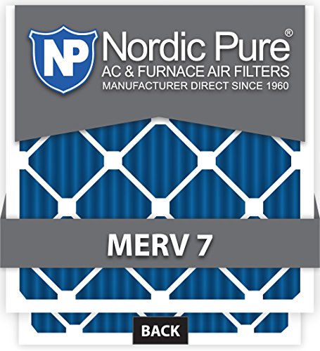 Nordic Pure 16x20x1M7-6 MERV 7 Pleated AC Furnace Air Filter, 16x20x1, Box of 6