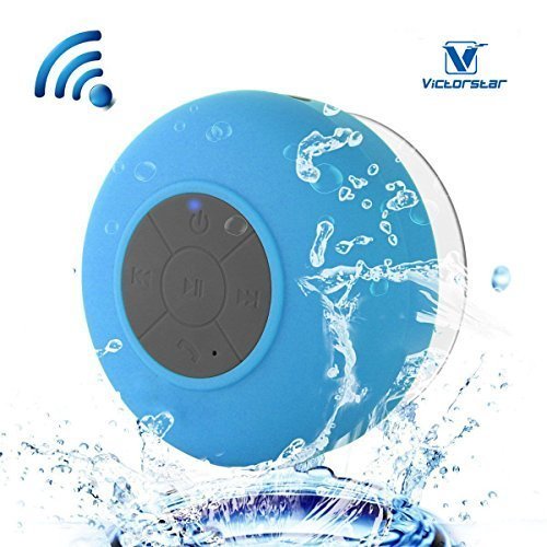 Waterproof Bluetooth 3.0 Shower Speaker / Handsfree Portable Speakerphone with Built-in Mic / Control Buttons and Dedicated Suction Cup for Showers/Bathroom/Pool/Boat/Car/Beach & Outdoor Use - Blue