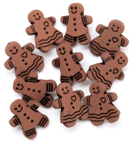 Blumenthal Lansing Favorite Findings Buttons, Gingerbread Cookies, 9-Pack