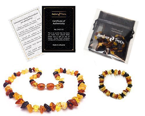 Baltic Amber Teething Necklace for Babies (Unisex) - Anti Flammatory, Drooling & Teething Pain Reduce Properties - Certificated Natural Baltic Amber with the Highest Quality.