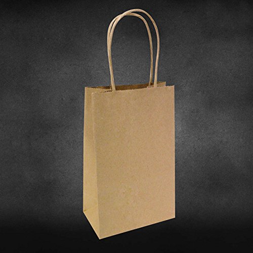 5.25x3.25x8 - 100 Pcs - Brown Kraft Paper Bags, Shopping, Mechandise, Party, Gift Bags