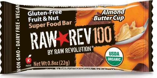 Raw Revolution Raw Rev 100 Calories Super Food Bar, Almond Butter Cup, .8 Ounce, 20 Count