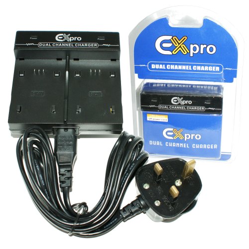 Ex-Pro® Sony NP-BX1, NPBX1 - Dual (Twin) Battery Fast Charge Digital Camera Charger for Sony DSC-HX50V, DSC-HX60V, DSC-HX300V, DSC-HX400, DSC-HX400V, DSC-RX1, DSC-RX100, DSC-WX300, DSC-WX350 Digital Camera