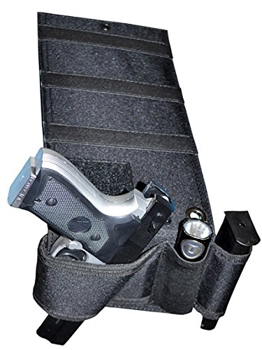 Under Mattress Bed Handgun Holster with Tactical Flashlight Loop
