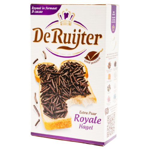 De Ruyter Chocoadehagel XL (supersized sprinkles) - Royale Dark Chocolate (43% Cacao) (Chocolate Sprinkles XL Dark Chocolate) (14 Oz.) by De Ruijter