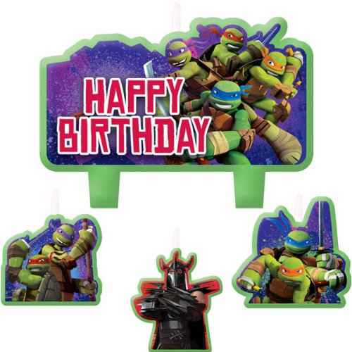 4-Piece Teenage Mutant Ninja Turtles Candles, Multicolored