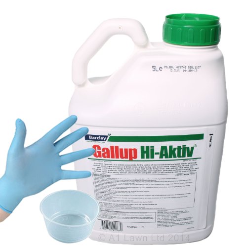 GALLUP HI-AKTIV 490 CONCENTRATE - 5 Ltrs (makes upto 250Ltrs) - THE STRONGEST OF ALL - PROFESSIONAL QUALITY GLYPHOSATE WEED KILLER - EVEN KILLS JAPANESE KNOTWEED!