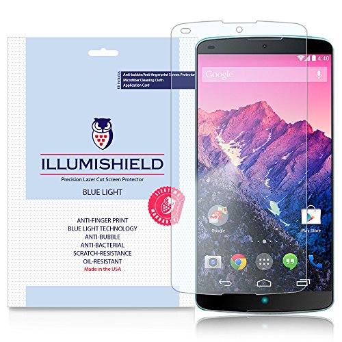 iLLumiShield - LG Nexus 5X Screen Protector {2015} + (HD) Blue Light UV Filter / Premium Clear Film / Anti-Fingerprint / Anti-Bubble Shield - [2-Pack]& Lifetime Warranty