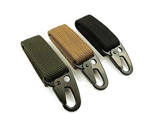 OWNLY Nylon Tactical Gear Clip Web Standard Key Ring Holder Tactical Key Chain Quick Release Key ring Compatible With Molle Bags for Outdoor Activities