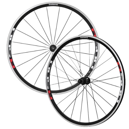 Shimano WH-R501 Wheel Set Black with Red Sticker