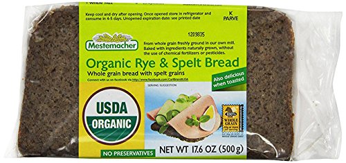 Mestemacher Organic Rye & Spelt Bread 17.6 oz - Pack of 6