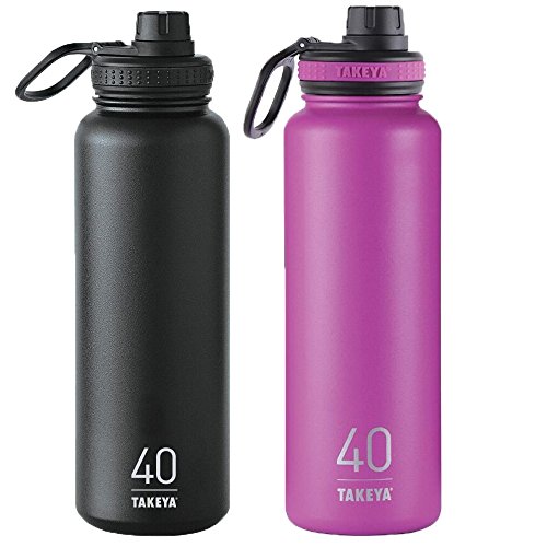 Takeya ThermoFlask 2 Pack 40 oz Asphalt and Orchid