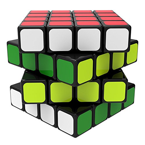 Newisland 4X4X4 Puzzle Speed Cube Sticker Magic Cube, with Instruction and a Carrying Bag, Super Durable and Smooth Play with Vivid Color