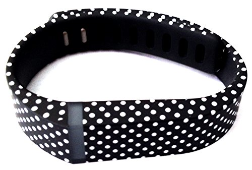 1pc Large L Black with White Dots Spots Replacement Band With Clasp for Fitbit FLEX Only /No tracker/ Wireless Activity Bracelet Sport Wristband Fit Bit Flex Bracelet Sport Arm Band Armband