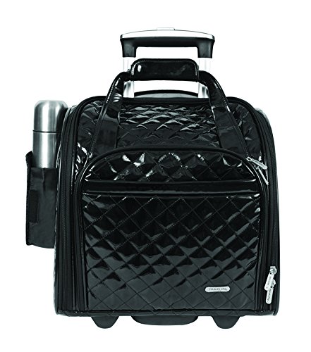 Travelon Luggage Wheeled Underseat Carry-On With Back-Up Bag In Quilted Patent Pvc Material
