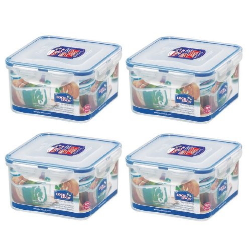Lock & Lock, No BPA, Water Tight, Food Container, 5-cup, 40-oz, Pack of 4, HPL822D