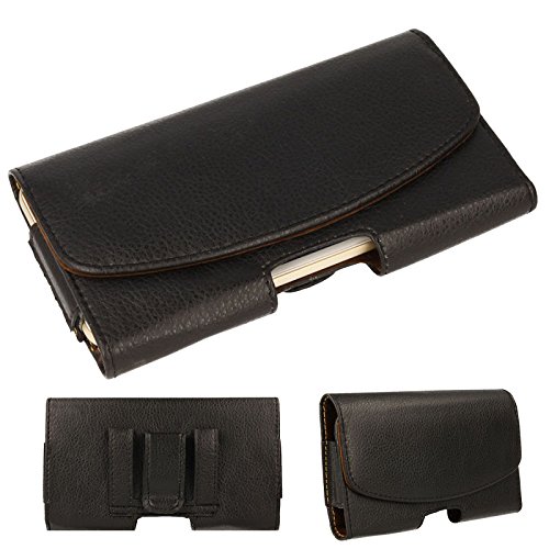 TECHGEAR® [CAPSULE Holster Pouch] Horizontal PU Leather Pouch Case Cover with Belt Clip Loop to Fit Apple IPhone 6/6s Plus (5.5), Samsung Galaxy J7, A7, E7, Microsoft Lumia 640 XL, Sony Xperia T3, C4, HTC One M9+, E9+, Desire 820, and Google Nexus 6