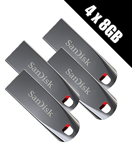 4 x SanDisk 8GB Cruzer Force USB Flash Drives (Pack of 4)