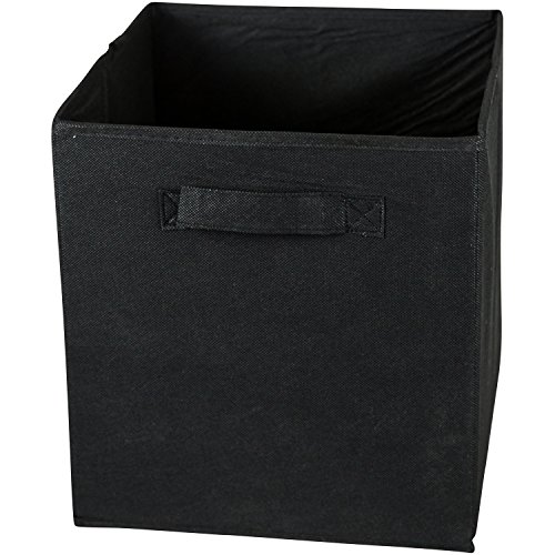 Premium Storage Cube - Fabric Basket Bins - Organize Your Closet, Bedroom & Nursery (Black)