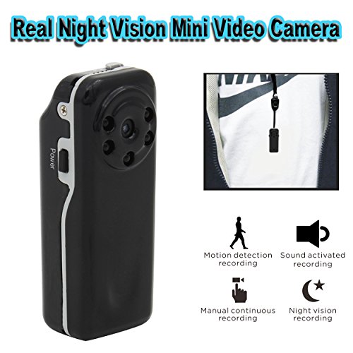 Conbrov DV12 Real Starlight Night Vision Mini Portable Hidden Spy Video Camera Voice and Motion Activated Recorder DV Cam for Wearable Pocket or Indoor Home Security use