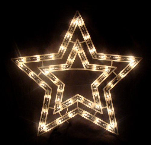 17 Clear Lighted Star Christmas Window Silhouette Decoration