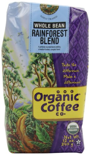 The Organic Coffee Company Whole Bean Coffee, Rainforest Blend, 12 Ounce
