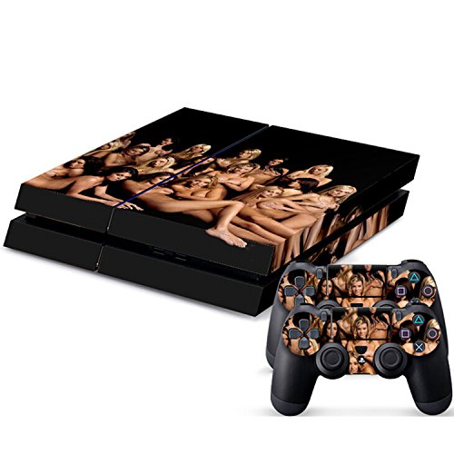 Vinyl Decal Protective Skin Cover Sticker for Sony PlayStation 4 PS4 Console And 2 Dualshock Controllers Sexy Girl Style