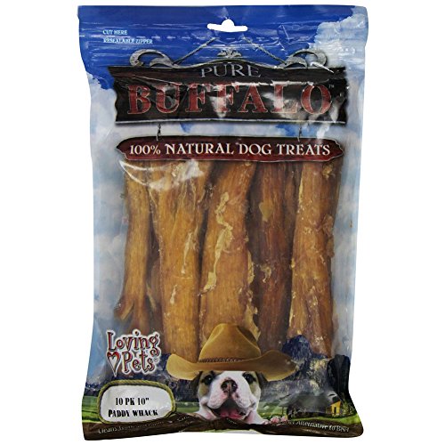Loving Pets Pure Buffalo 10-Inch Backstrap Tendon Dog Treat, 10-Pack