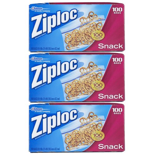 Ziploc Snack Bag Value Pack, 100 Count (Pack Of 3)