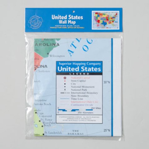 United States Wall Map US USA Poster Size 40 x 28 Home School Office