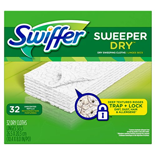 Swiffer Sweeper Dry Pad Refills Unscented, 32 Count- Packaging May Vary