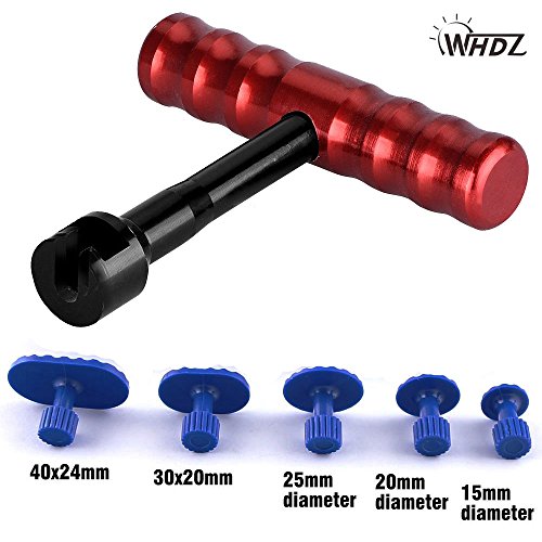 WHDZ PDR Glue Puller Grip T-handle Dent Puller with 5pcs Tabs for Paintless Dent Repair - Dent Repair Tool