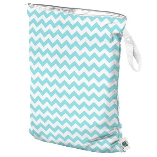 Planet Wise Wet Diaper Bag, Teal Chevron, Large