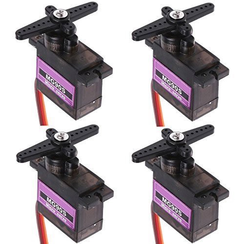 Zoostliss 4x Pcs MG90S Metal Geared Micro Servo For Tower Pro Plane Helicopter Boat Car
