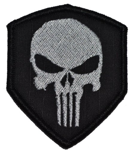 Punisher Skull 3x2.5 Shield Military Patch / Morale Patch - Multiple Colors