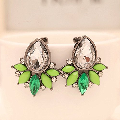 Fashion Women's Bohemian Style Water Drop Earrings Jewelry Green