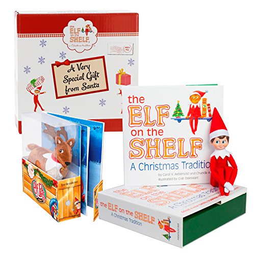 Elf on the Shelf Blue Eyed Boy with Bonus Pet Reindeer - Direct From North Pole in Limited Edition Official Gift Box