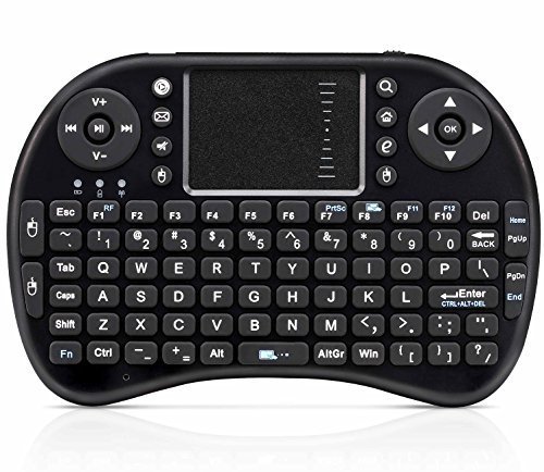 PGKMALL Mini Portable Wireless Multi-Touch Rechargeable Wireless Keyboard with Mouse Touchpad for PC, PAD, XBox 360, PS3, Google Android TV Box, HTPC, IPTV with Removable Battery Touchpad