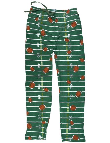 Football Field Green Comfy Lounge Pants Sports Theme Pajama Bottoms