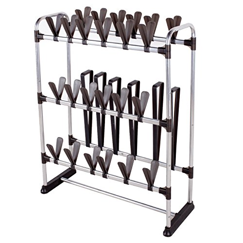 StorageManiac Space-Saving Standing Shoe Rack for 24 Pairs of Shoes and 3 Pairs of Boots