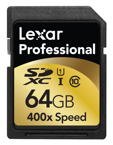 Lexar Professional 64 GB Class 10 UHS-I 400x Speed (60 MB/s) SDXC Flash Memory Card