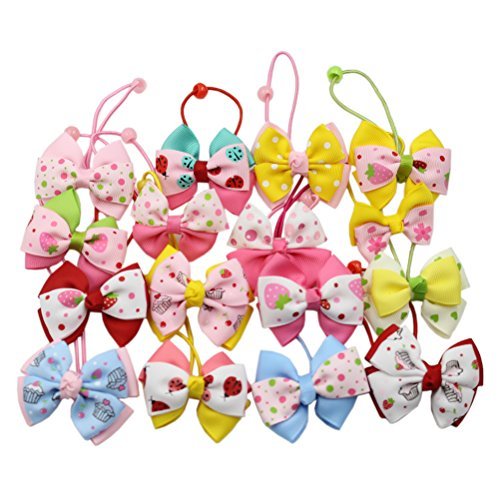 KingYan - 20Pcs Luxury Little Girls' Grosgrain Ribbon Rubber Elastics Hair Ties Rope Ring Hairbands Bands Headbands Accessories for Baby Girls Toddlers Kids Children Women and Teens [Wholesale / Lots]