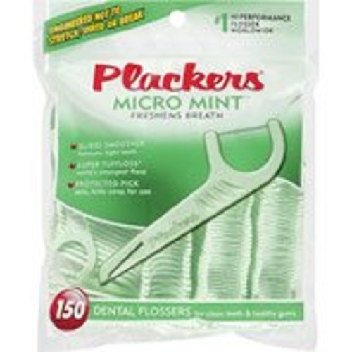 Plackers Micro Mint Dental Flossers 150 Count (Pack of 2)