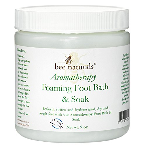 Bee Naturals Aromatherapy Foaming Foot Bath & Soak - Refreshing Foot Soak for Tired, Cracked and Aching Feet - 9 Oz